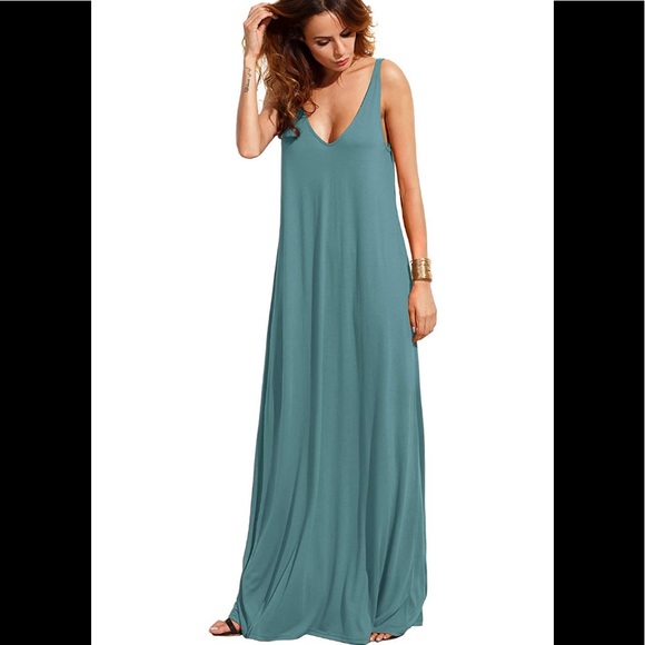 Dresses & Skirts - 🆕 Deep V Neck Summer Beach Maxi Long Dress